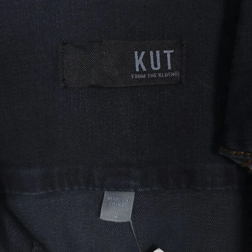 KUT FROM THE KLOTH New Women's Amelia Denim Jacket LARGE Button‎ Front KJ618MF1